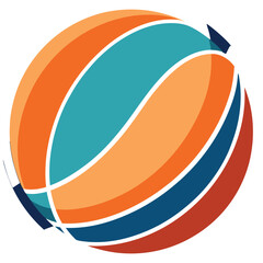 Cartoon colorful basketball vector graphic for sports and play