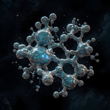 Dimercaprol molecule, rotating 3D model of british anti-lewisite, looped video on a black background