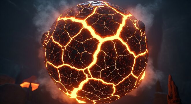 Fiery Orb - A Glowing Sphere of Molten Energy.