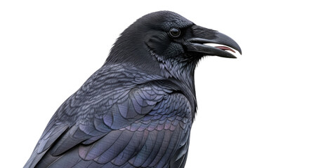 Closeup of a Black Crow with Sharp Beak 4.