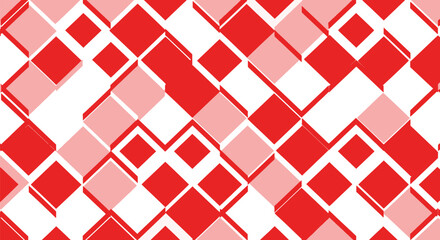 Abstract pattern of interlocking red and white diamonds creates a dynamic visual texture.