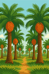 very beautiful palm fruit vector