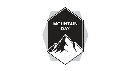 Mountain Day Logo Adventure Exploration and Outdoor Event Celebration