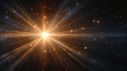 A mesmerizing cosmic explosion of light in the vast darkness of space. The radiating beams of energy create a breathtaking spectacle, a testament to the universe's infinite wonders. 