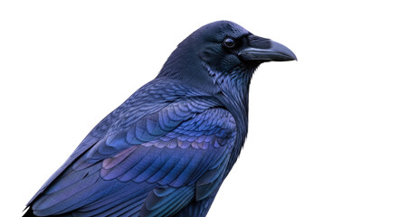 Closeup of a Vibrant Blue Crow Bird.