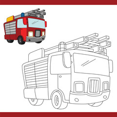 Firefighter Copy Colour worksheet for kids