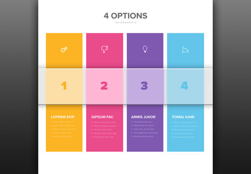 Minimalist Infographic with 4 Options and Colorful Sections