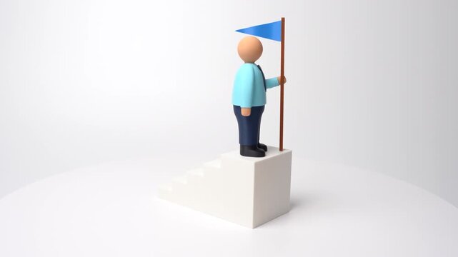 A business worker at the pinnacle of his career. Start a new career or open his own business. Retire. Concept of leadership, achievement, and life transitions.