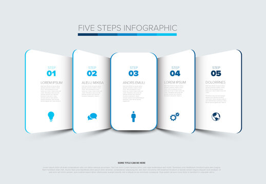 Five Steps Infographic Template - Modern Business Design
