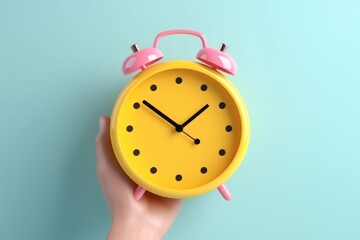 Clock holding shape hand.