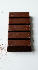 Delicious chocolate bar isolated on white background, perfect for a sweet treat