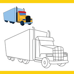 Truck Copy Colour worksheet for kids