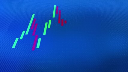Market Trend Analysis: A striking visual representation of market fluctuations with vibrant, color-coded candlesticks dancing against a dynamic blue backdrop.