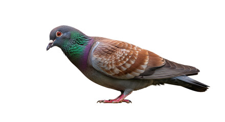 Colorful Rock Pigeon Standing on Ground.