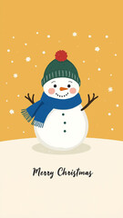 christmas card with snowman