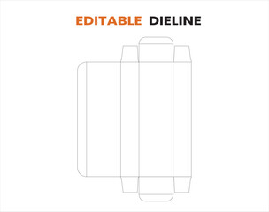 Dieline, Dieline template, box dieline, dieline packaging, Editable Packaging Box Dieline Template Printable Vector Die Cut Layout