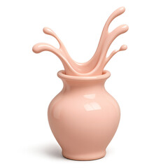 clay pot isolated on white background