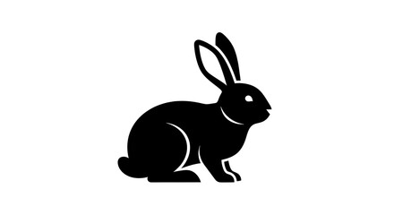 Obraz premium Black Rabbit Silhouette Icon Vector.