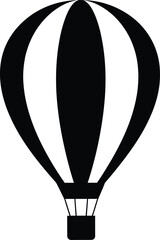 Fototapeta premium Hot air balloon black and white vector illustration clip art graphic eps silhouette