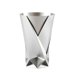 Sleek silver faceted drinking glass on a black background modern design