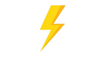 Bright yellow lightning bolt illustration on white background.