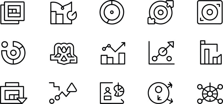 Data Visualization and Statistical Analysis Icons Set
