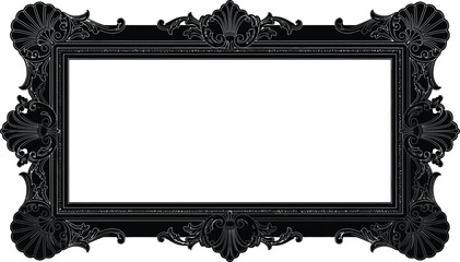 Download ornate black frame vector antique picture frame decorative art eps silhouette