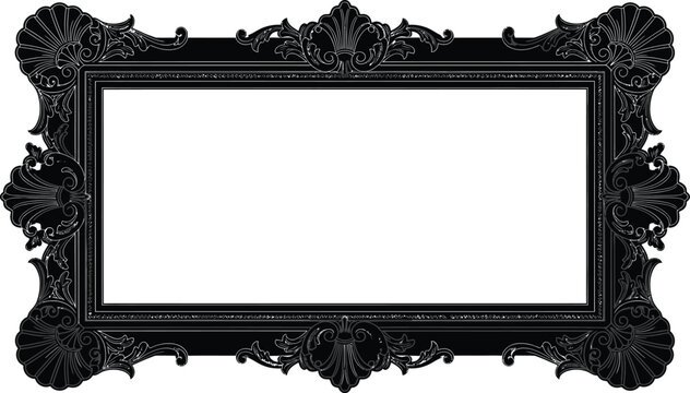 Download ornate black frame vector antique picture frame decorative art eps silhouette