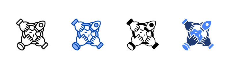 Motivation icon set multiple style collection