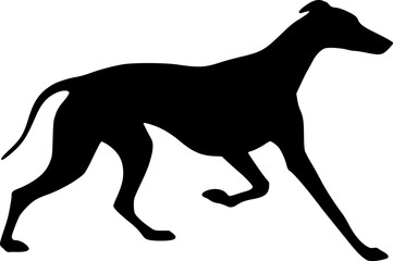 Design of greyhound in elegant pose