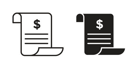 Invoice icon symbol. Illustration for web and mobile app. Line and solid style © Abstractor