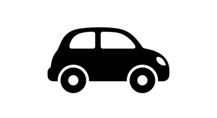 Silhouette of a small car, side view, on a white background.