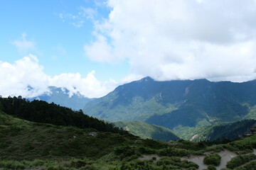mountain landscape with clouds