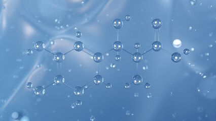 droxidopa molecular structure, 3d model molecule, sympathomimetic prodrug structural chemical formula view from a microscope
