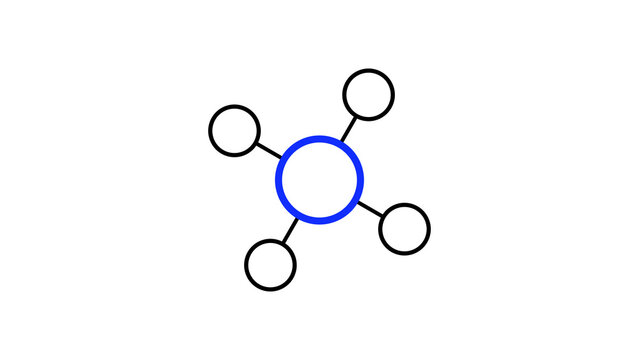 ammonium molecule, structural chemical formula, ball-and-stick model, isolated image inorganic cation
