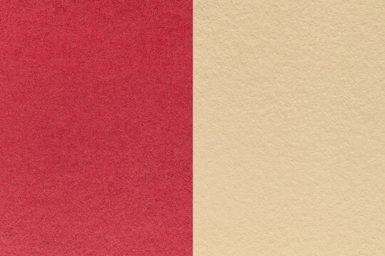 Texture red, beige paper background, half two colors. Geometric template for banner, presentation with copy space