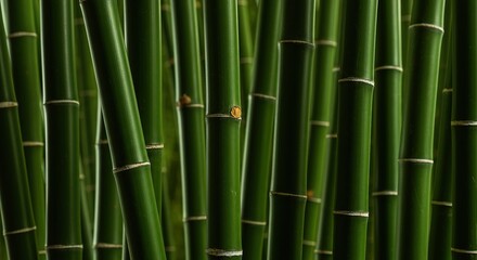 Fototapeta premium Lush green bamboo stalks create a serene and natural background, perfect for a tranquil and organic theme. Ideal for designs seeking calm ,natural light ,tranquil ,fresh