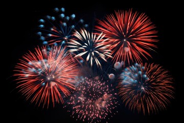 Fototapeta premium Firework display fireworks sky illuminated.