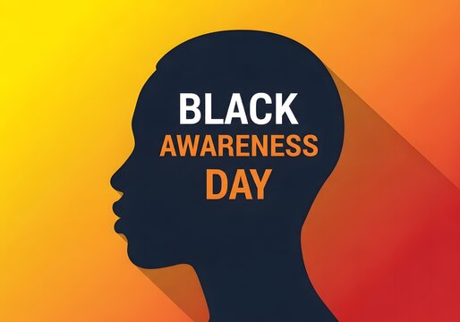 Celebrate the spirit of Black Awareness Day with a striking silhouette of a person, symbolizing reflection and unity against an abstract color gradient. dia da consciência negra