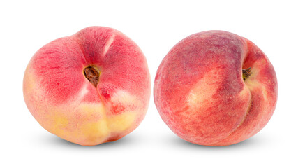 Ripe peach fruit  isolated on transparent png ( image from camera )