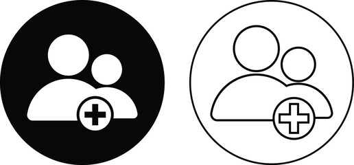 Set of Group Invite icon. Add member symbols. Social media invitation signs. Collaboration team graphic design
