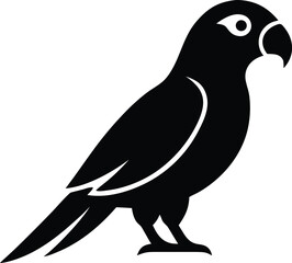 Obraz premium Parrot silhouette vector icon. Tropical macaw bird symbol