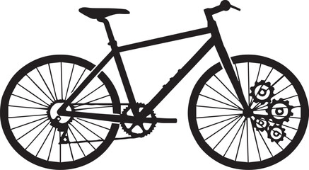 Minimalist Bicycle Icon - Flat Vector Symbol for Transport and Sport