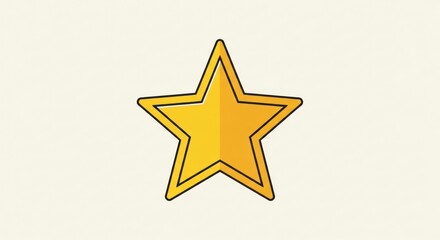 Obraz premium Golden Star Icon Isolated on Light Background.