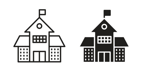 Fototapeta premium school icon symbol. Illustration for web and mobile app. Line and solid style