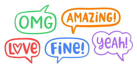 Chat Bubbles Social Media Message Speech Clouds