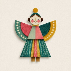 Obraz premium Colorful paper doll illustration.