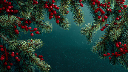 christmas background with fir branches Stock Illustration