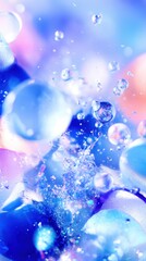 Water Droplets: A captivating view of glistening water droplets, illuminated with gentle light. This vibrant macro captures the mesmerizing dance of water droplets. 