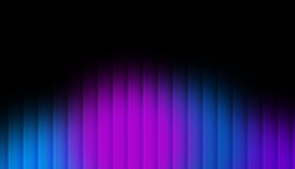 Vibrant circular gradient pattern with ribbed fractal glass texture effect in a dark background. Blending blue and purple colors. Futuristic background with fluorescent wave effects.